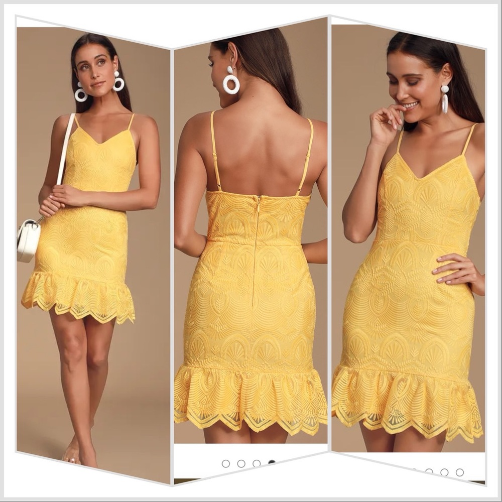 Shura Yellow Embroidered Sleeveless Dress